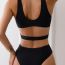 Fashion Black Nylon Hollow One-piece Swimsuit