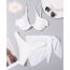 Fashion White Polyester Solid Color Split Swimsuit Beach Skirt Set