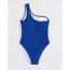 Fashion White Polyester Pleated One-shoulder Cutout Swimsuit