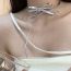 Fashion Silver Bow Love Necklace Love Bow Necklace
