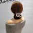 Fashion Pink Rhinestone Flowers Fabric Diamond Flower Hair Rope