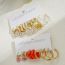 Fashion 3# Alloy Geometric Pearl Butterfly Earrings Set