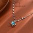 Fashion Silver Alloy Diamond Planet Necklace