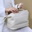 Fashion Standard Double Layer Large - Milk Apricot White Pvc Large Capacity Portable Storage Bag