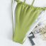 Fashion Green Nylon Halterneck Hollow Split Swimsuit Bikini