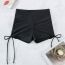 Fashion Black Nylon Lace-up Boxer Swim Shorts