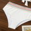 Fashion White Nylon Printed U-neck High Waist Split Swimsuit