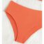 Fashion Orange Color Nylon Vertical Pattern High Waist Children's One-piece Swimsuit