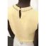 Fashion Yellow Polyester Jewelry-embellished Knit Top