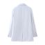 Fashion White Polyester Blazer With Lapel Pockets