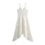 Fashion White Polyester Textured Irregular Knee-length Skirt