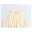 Fashion Yellow Polyester Printed Hollow Long Skirt