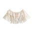 Fashion Apricot One-shoulder Textured Ruffle Top