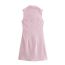 Fashion Pink Polyester Textured Sleeveless Skirt