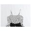 Fashion Black Polyester Bow-trimmed Polka-dot Suspender Skirt