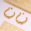 Fashion Gold Stainless Steel Irregular C-shaped Earrings