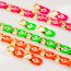 Fashion Fluorescent Rose Red Alloy Geometric Chain Necklace And Earrings Set