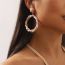 Fashion Black Colorful Raffia Braided Round Earrings