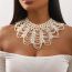 Fashion White Pearl Beaded Braided Necklace
