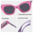 Fashion Purple Frame Pink Legs 4 Cat Eye Large Frame Children's Sunglasses