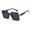 Fashion Transparent Frame Gradient Gray Piece Large Square Frame Sunglasses