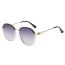 Fashion Silver Frame Blue And Green Film Metal Large Frame Sunglasses