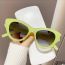 Fashion Gradient Gray Film With White Frame Pc Cat Eye Sunglasses