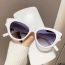 Fashion Gradient Gray Film With White Frame Pc Cat Eye Sunglasses