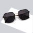 Fashion Gradient Gray Film With Transparent Gray Frame Large Square Frame Sunglasses