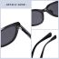 Fashion Black Frame Black And Gray Film Large Square Frame Sunglasses
