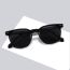 Fashion Matt Black Frame Black And Gray Film Large Square Frame Sunglasses