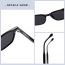 Fashion Glossy Black Framed Black And Gray Film Large Square Frame Sunglasses