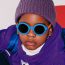 Fashion Dark Blue Frame Orange Frame Children's Round Frame Sunglasses