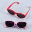 Fashion Red 3 Cat Eye Small Frame Children's Sunglasses