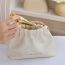 Fashion Thickened Milk Apricot White-small Size Polyester Large Capacity Storage Bag