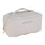 Fashion Double-layer Steel Wire Opening-milk Apricot White Pu Large Capacity Storage Bag