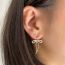 Fashion Silver Earrings Copper Inlaid Zirconium Bow Earrings