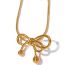 Fashion Gold Necklace Copper Bow Snake Bone Chain Necklace