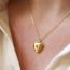Fashion April Gold-plated Copper And Diamond Heart Openable Necklace