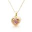 Fashion February Purple Necklace (gold) Gold-plated Copper And Diamond Love Letter Necklace