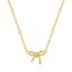 Fashion Bow Necklace 4 Gold Plated Copper Bow Pearl Necklace With Diamonds