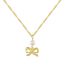 Fashion Bow Necklace 2 Gold-plated Copper Bow Necklace With Diamonds