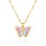 Fashion Purple Copper Diamond Butterfly Necklace