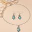 Fashion Set 4# Alloy Geometric Blue Pine Necklace And Earrings Set
