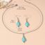 Fashion Set 3# Alloy Geometric Blue Pine Necklace And Earrings Set