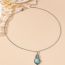 Fashion Necklace Alloy Geometric Blue Pine Leaf Necklace