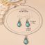Fashion Suit Alloy Geometric Blue Pine Leaf Necklace And Earrings Set