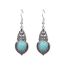 Fashion Suit Alloy Geometric Blue Pine Leaf Necklace And Earrings Set