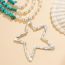 Fashion 10# Pearl Turquoise Beaded Five-pointed Star Necklace