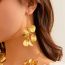 Fashion Earrings-white K 3179 Copper Geometric Leaf Earrings
